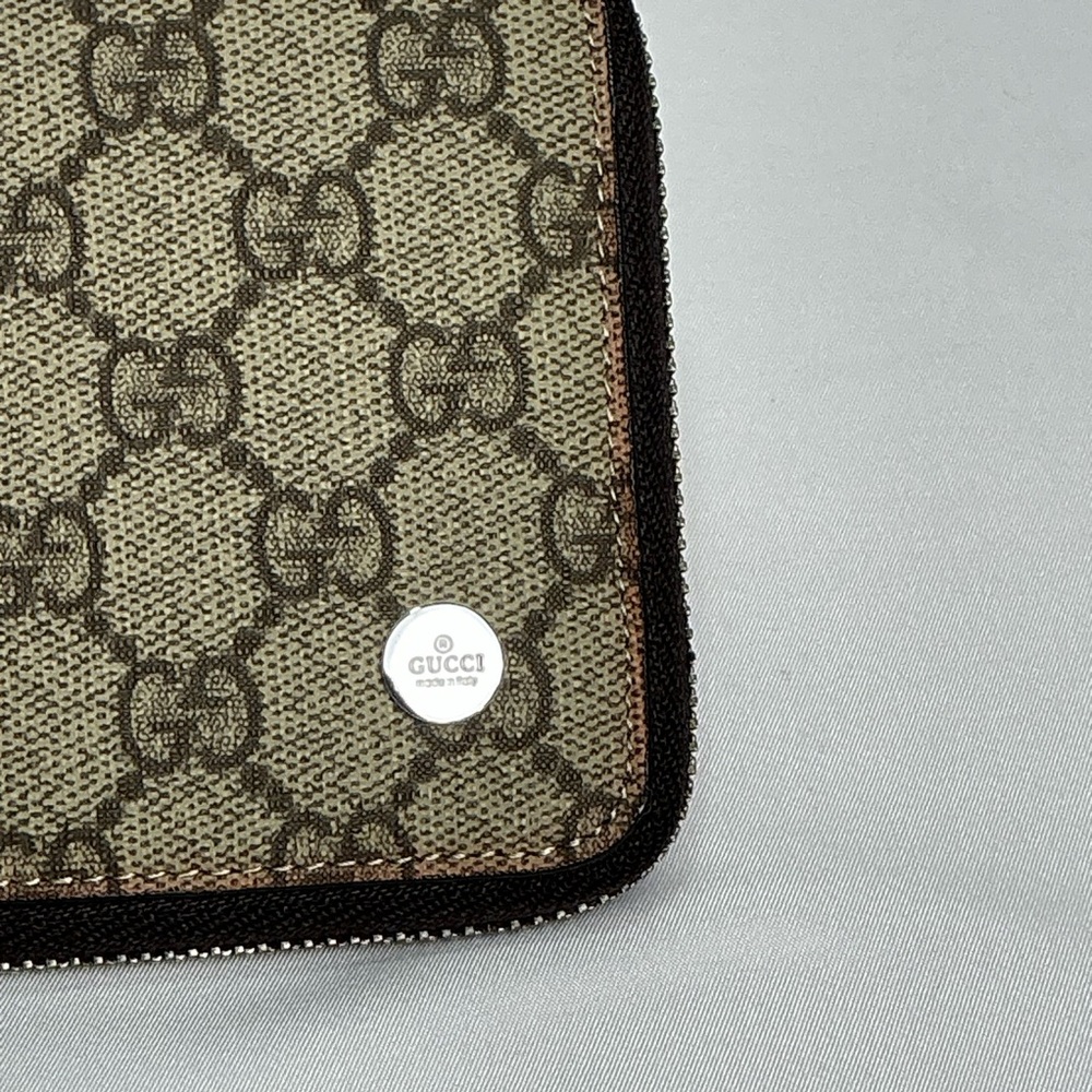 Gucci Coated Canvas Zip Silver Teal Wallet - Picture 7 of 13